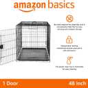 Amazon Basics Portable, Foldable Metal Wire Dog Crate with Removable Tray, Divider Panel, Easy to Assemble, for Large Dogs, 48 x 30 x 32.5 in, Black