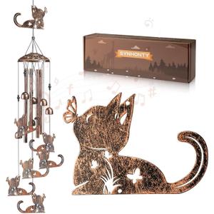 Cat Wind Chimes for Outside,Gardening Gifts for cat LoverWomenMenMomBirthday Party Decorations,Memorial Gifts,Wind Chimes OutdoorsIndoors,Room,Home,Wall,Garden,Patio,Yard Decor