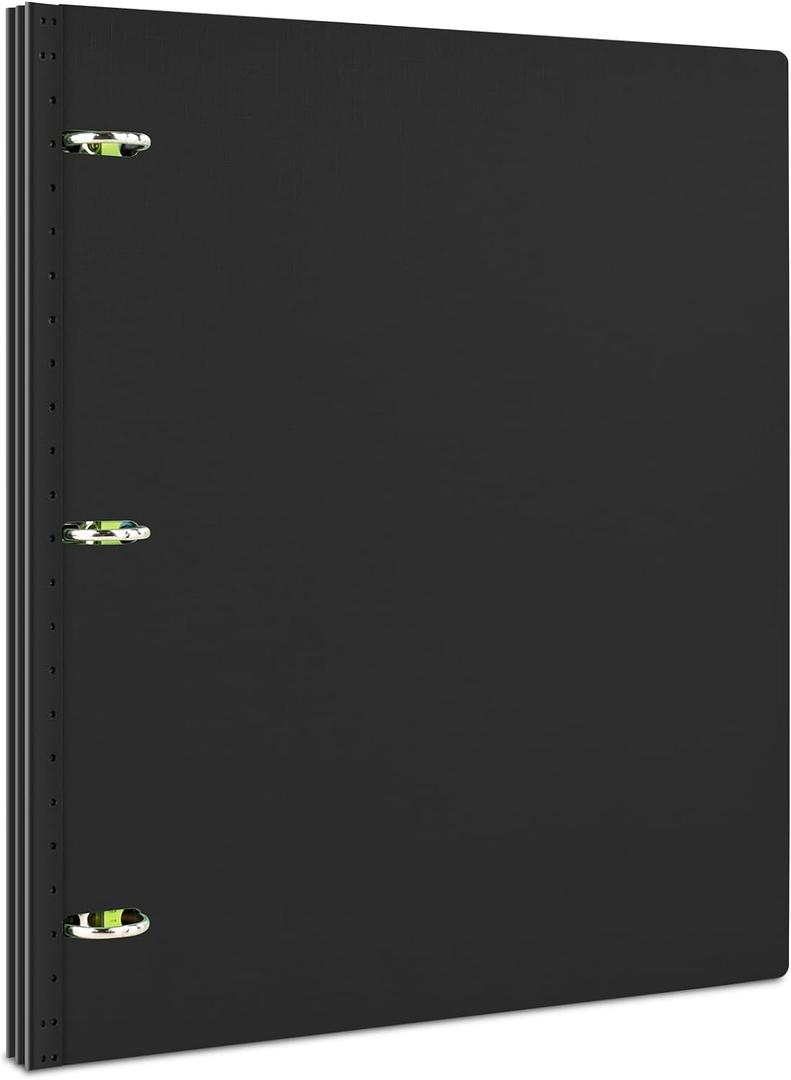 INFUN Telescoping 3 Ring Binder, Portable Plastic Binder with Telescoping Spine, 0.75 inch Rings Foldable Front Cover Holds 8.5" x 11" Paper for School,Office and Homes-Black