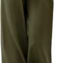 JZC Womens Wide Leg Yoga Pants Comfy Loose Lounge Pajama Flowy Pants Pockets Casual Sweatpants Trouser Army Green XXL