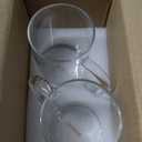 Borosilicate Glass Mugs 19 oz Set of 2, Extra Large Clear Glass Cup with Handle for Coffee Tea Beverage, Hot/Cold Drinking Glasses, wide mouth.