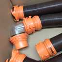 Camco RhinoFLEX 20-Ft RV Sewer Hose Kit - Features Clear Elbow Fitting w/Removable 4-in-1 Adapter - Connects to 3 Slip or 3/3.5/4 NPT Threaded Sewer Connection (39742)