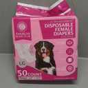American Kennel Club Female Dog Wrap, Disposable Diapers with Wetness Indicator, Small, 50 Count (SM Waist Size 12 - 20 in)