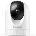 Cinnado Security Camera Indoor-2K 360° WiFi Cameras for Home Security，Pet/Dog/Baby Camera with Phone app, 2-Way Audio, Night Vision, 24/7 SD Card Storage, Works with Alexa & Google Home (2.4Ghz)-D1