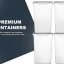 M MCIRCO Extra Large 7qt / 6.5L/220oz Tall Food Storage Containers, WIDE & DEEP, 4-Piece Plastic Airtight Kitchen Pantry Storage Containers for Flour, Sugar, with 4 Measuring Cups,20 Labels