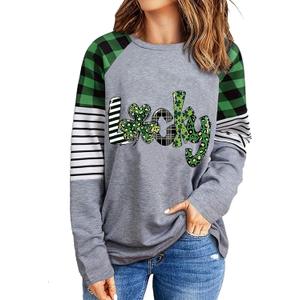 Saint Patricks Day Shirts Women Funny St Patricks Day Outfits Tee Tops (Gray, S)