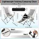 Yuntau 2 Set Reclining Beach Chair and Umbrella for Adults, Outdoor Camping Foldable Sand Chairs with Umbrella, SPF 50+, High Back, with Foot Rest, Cup Holder and Mesh Bag