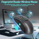Gugxiom 2-in-1 Fingerprint Sensor & Wireless Mouse, Fingerprint Sensor for Windows 7, 8, 10, 11 Hello Supports up to 20 IDs, 2.4 GHz with USB Unifying Receiver Bluetooth 5.0 Mouse (Gray)