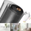 304 Stainless Steel Black Window Screen Mesh Roll, 36 inch x 98 ft Window Screen Mesh, Stainless Steel Wire Mesh Screen for Door Porch Patio