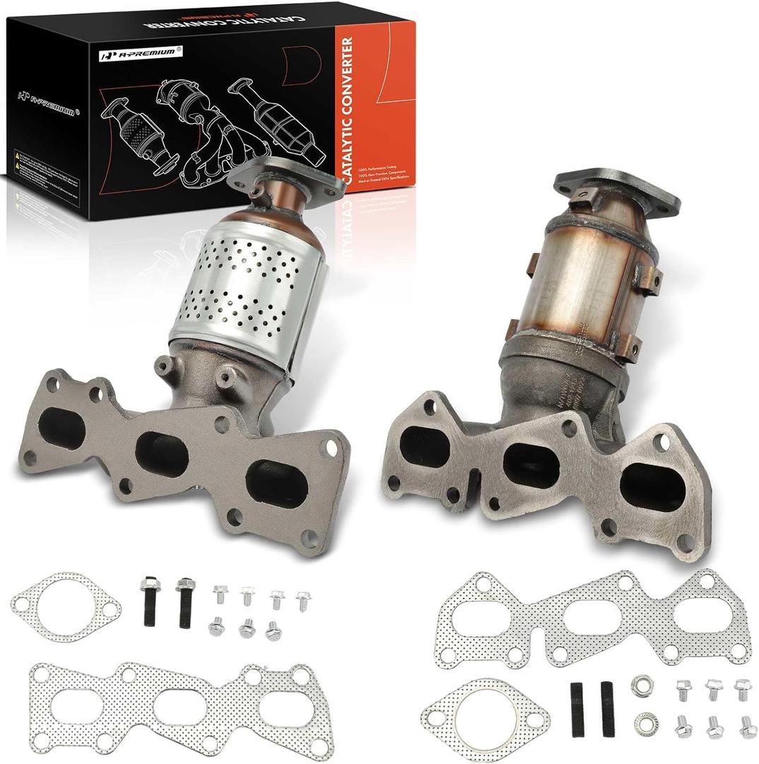A-Premium Front 2-PC Exhaust Manifold Catalytic Converter Kit Direct-Fit Compatible with Hyundai Sonata 2006-2007, Azera 2006-2010, Entourage 2007-2008 & Kia Sedona, Amanti, 3.3L 3.8L, EPA Compliant