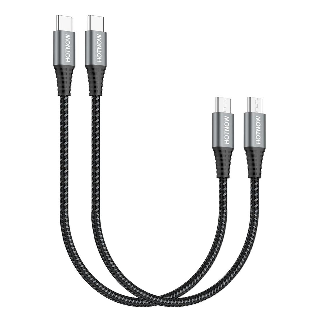 USB C to Micro USB OTG Cable 1FT 2 Pack, 12 inch Braided USB-C to Micro USB Charging Cable Support Charge & Data Transfer