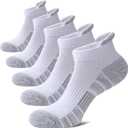 2 x Ankle Socks for Women Running Athletic Thick Cushioned Wicking Low Cut Compression No Show Tab Socks 5 Pairs (L)