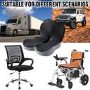 Ergonomic Memory Foam Seat Cushion for Truck Drivers Office Chairs Home Chair Cushion Car Desk Chair Non Slip Pad, Sciatica & Tailbone Pain Relief, Long Sitting Comfort Pad (Grey)