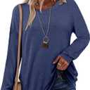 onlypuff Long Sleeve Tunic Top for Women Casual Loose Fitting Fall Fashion Clothing with Pockets (XXL)