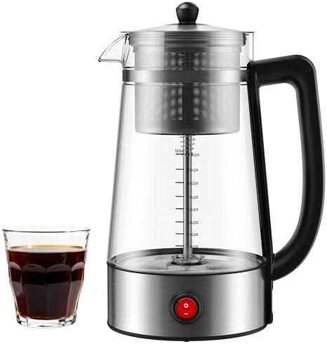 Percolator Coffee Pot Electric 10 Cup, Automatic Keep Warm, Stainless Steel Basket, Cool-Touch Handle
