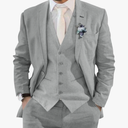 Mens Suit for Wedding 3 Pieces Linen Suits for Men Summer Beach Wedding Mens Slim Fit Suit for Groom Size XXL