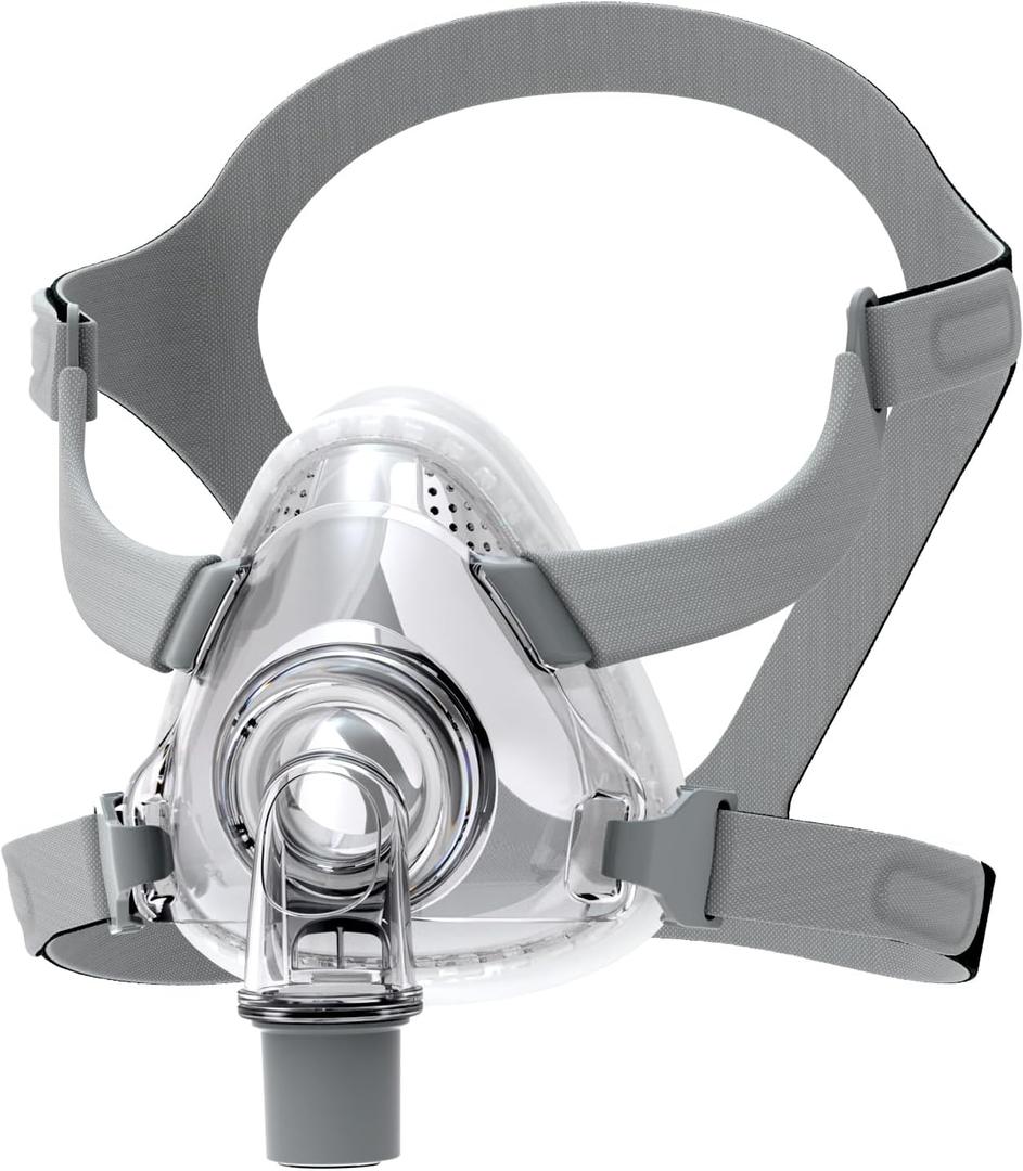 Full Face CPAP Mask, TMS Comfort Series Nasal CPAP Mask Includes Headgear, Cushion, Frame and Elbow (M Size)
