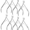 Japior 8 Packs Cuticle Nippers Stainless Steel Cuticle Trimmer Cutter Pointed Blade Nail Cuticle Dead Skin Clipper Manicure Tool for Fingernails Toenails