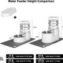 RIZZARI Automatic Pet Water Dispenser: 5L White Cats and Dogs Gravity Feeder - Stainless Steel Bowl - Outdoor Hiking Use. (Pearl)