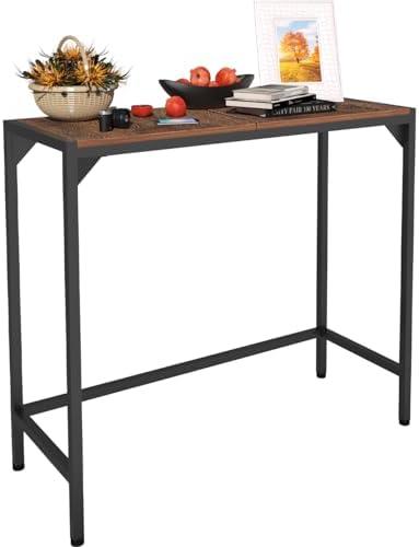 Tigerden Industrial 33" Narrow Console Table, Sofa Table for Entryway, Couch Table, Entrance Side Table for Hallway, Living Room, Foyer, Corridor, Bedroom, Rustic Brown and Black