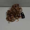 REECHO 12" Ponytail Extension, Classic Loose Curly Wavy Claw Clip Pony tails Hair Extensions Hairpieces for Women - Light Brown with Golden Ends