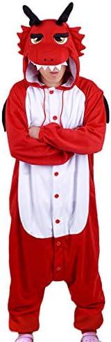 WOTOGOLD Animal Cosplay Costume Red Dragon Unisex Adult Pajamas Large