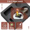 Nelyrho 8-in-1 Metal Casting Kit Graphite Crucible, Graphite Ingot Molds, 2 Stir Rods, Quartz Cup & Tongs Complete Set for Melting Gold, Silver, Aluminum, Brass