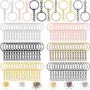 Hotop 360 Pcs Key Rings for Crafts Keychain Making Kit Including 90 Open Jump Rings Connectors,180 Small Screw Eye Pins Hooks for DIY Keychain Supplies(25 mm,Mixed Color)
