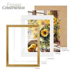 TWING 11x14 Picture Frame,Display Pictures 8x10 with Mat or 11x14 Without Mat,Ornate Picture Frames for Wall Mounting or Table Display,Rustic Gold,1 Pack