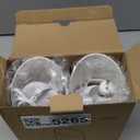 SUNVIE 2 Pack Uplighting Indoor Floor Can Light, 5W Up Lights with 2700K LED GU10 Bulbs, Uplights Floor Spot Lights Indoor for Home Accent Lighting, 5.9 FT Plug Cord & Foot Switch (White)