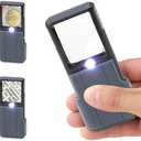 Carson MiniBrite LED Lighted Slide-Out Aspheric Magnifier with Protective Sleeve (PO-55), 5X, Gray