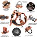 Timos Dog Harness for Large Dogs, No Pull Service Vest with Reflective Strips and Control Handle,No Choke Dog Harness with 2 Metal Rings for Easy Walking,Outdoor Training,Flower Orange, L