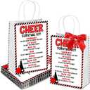 AmazingSpark 20 Pcs Cheerleading Goodie Bags with Handle Cheer Survival Kit Bags Cheerleader Accessories with Ribbon Bow for Team Cheerleaders Cheer Party Favor(Red)