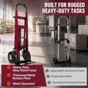 4 in 1 Convertible Hand Truck, Heavy Duty Alloy Steel Folding Dolly Cart with Wheels, 1000 LBS Capacity with 10" Solid Tires & Tie-Down Straps for Warehouse, Luggage Moving, Freight Handling