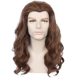 Mens Brown Wig 80s Hippie Man Wig Long Wavy Brown Male Hair for Halloween Cosplay Costume Mens Brown Wig 80s Hippie Man Wig Long Wavy Brown Male Hair for Halloween Cosplay Costume