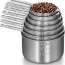 Measuring Cups 7 Pieces Stainless Steel Measuring Cups for Baking Cooking Metal Measurings Cup for Dry or Liquid Ingredients Measurement, Stackable, Dishwasher Safe