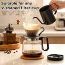 Mini Coffee Pot Mug 16oz with Lid, Borosilicate Glass Coffee Mug, Easy-Read Markers, Heat Pad & 50pcs Filters, Clear Glass Mug for Hot & Cold Drinks