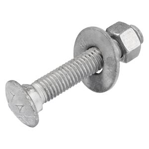 3/8" x 2" (50 Pack) Galvanized Carriage Bolt Kit, Grade 307A, Hot Dip Galvanized for Exterior Use by Makers Bolt