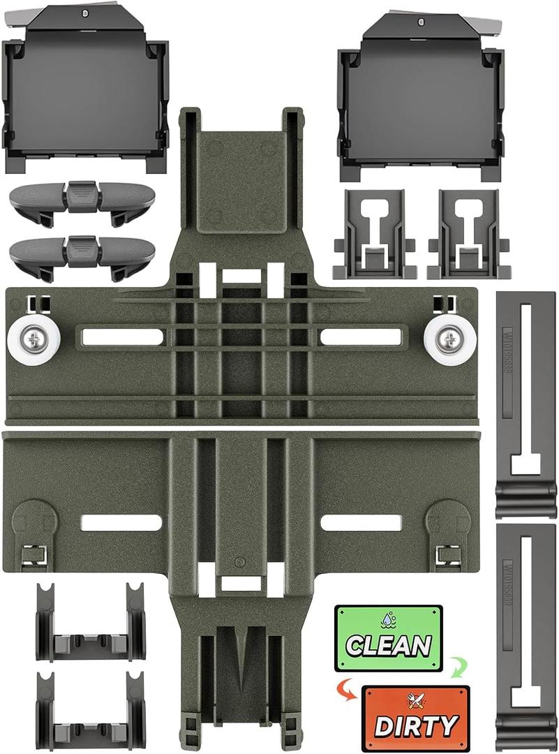 [13 Pack] UPGRADED W10350376 Dishwasher Top Rack Parts & W10320664/5 Adjuster Housing for Kenmore Dishwasher parts,W10350374 W10195840 For Kitchenaid Kenmore Whirlpool Dishwasher Top Rack Parts