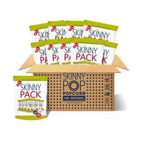 SkinnyPop Original Popcorn, Skinny Pack, Gluten Free, Non-GMO, Healthy Popcorn Snacks, Skinny Pop, 0.65 oz Individual Snack Size Bags, 10 Packs (6 Bags per Pack) (BB 01/31/2026)