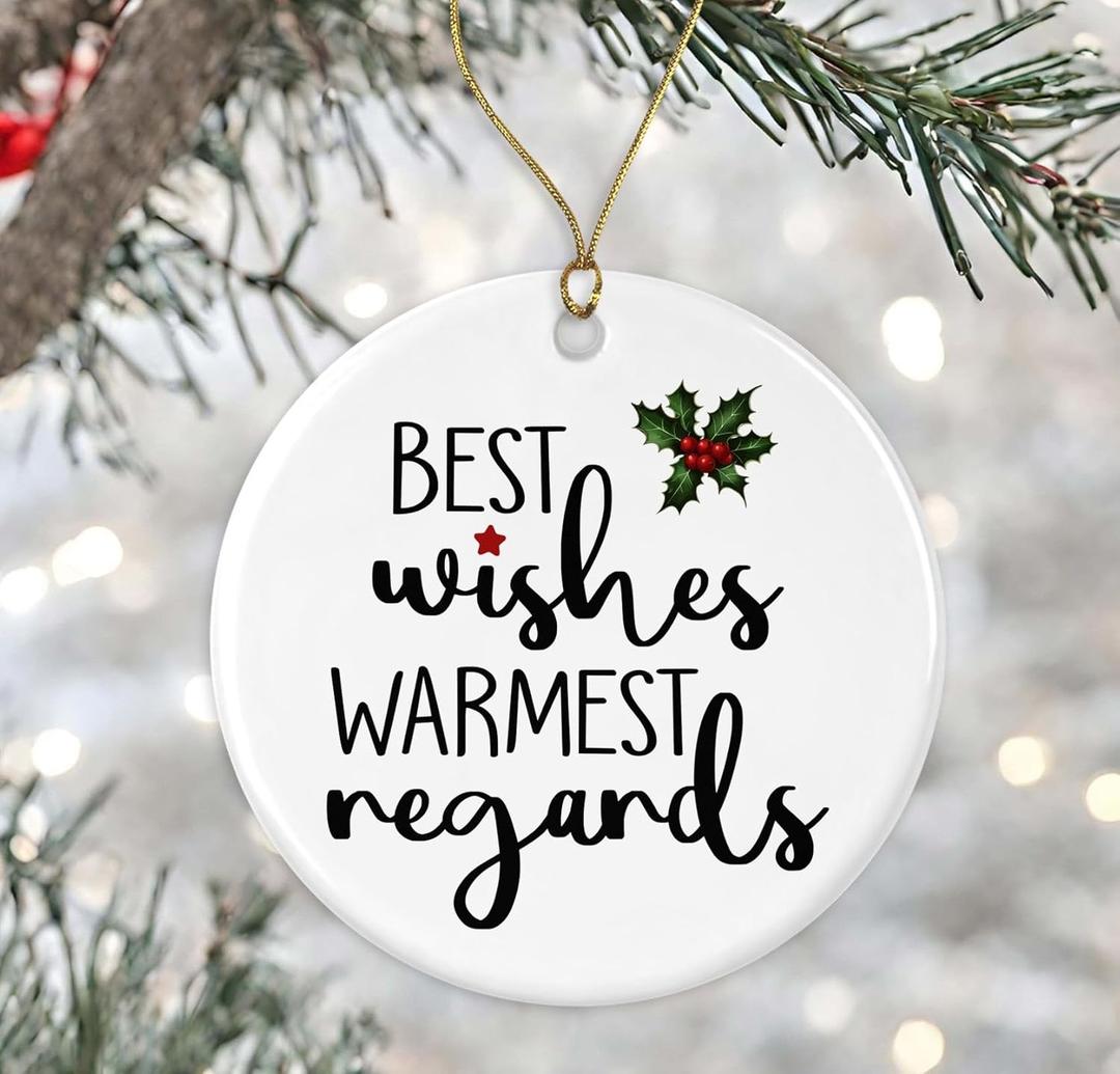 Best Wishes Warmest Regards Christmas Ornament, Best Wishes Ornament, Christmas Ornament, Fold in The Cheese Ornament, Warmest Regards Ornament, Best Wishes Ornament Printed on One Side