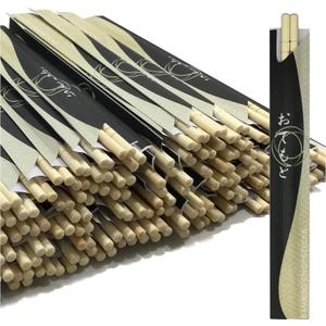 200 Round Separated Disposable Chopsticks | Best for Sushi | Bamboo Wooden Chinese Chop sticks - Bamboo Chopstick Bulk - Disposable Utensils Premium Quality - (100 Pairs)