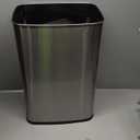 NINESTARS DZT-50-28 Automatic Touchless Motion Sensor Rectangular Trash Can, 13 Gal, Black Trim