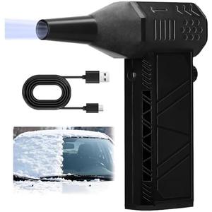 Mini Turbo Snow Blower, 130,000 RPM Compressed Air Duster with Magnetic Nozzle, Portable Turbo Jet Blower, Ideal for Vehicle Snow Removal and Home Cleaning (Black)