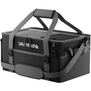 [2026 Updated] 50 Can Collapsible Soft Cooler Bag with Hard PP Lid, Leakproof Insulated Cooler with Quick-Access Top Hatch, Bottle Opener & Mini Table for Beach, Camping, Travel, Large