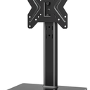 Universal Swivel TV /Table Top TV Stand for 19 to 43 inch TVs with 90 Degree Swivel, 4 Level Height Adjustable, Heavy Duty Tempered Glass Base, Holds up to 99LBS HT02B-001