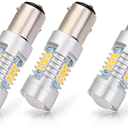 Antline Extremely Bright 1157 1157NA 2057 2357 7528 2357A BAY15D 21-SMD 2835 Chipsets 1260 Lumens LED Bulb Replacement Amber Yellow for Car Turn Signal Blinker Side Marker Lights Bulbs (Pack of 3)