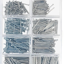 KURUI 700PCs Nails Assortment Kit, Hanging Wall Art Decor, Picture Frame, 350 Roofing/Wall Nails & 350 Finishing Nail