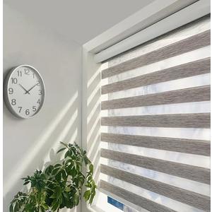 ShadesU Cordless Zebra Blinds – Light Filtering Dual-Layer Window Shades for Privacy (Grey Color) (Maximum Height 72") (Width 20.5")