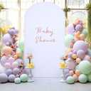 White Arch Cover, 7.2FT Spandex Fitted Wedding Arch Stand Covers Round Top Chiara Backdrop Cover for Birthday Party Ceremony Banquet Decoration